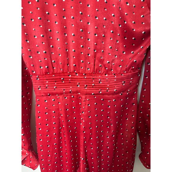 House of Harlow 1960 x Revolve sz. XS Vera Red Polka Dot Jumpsuit - Picture 9 of 12